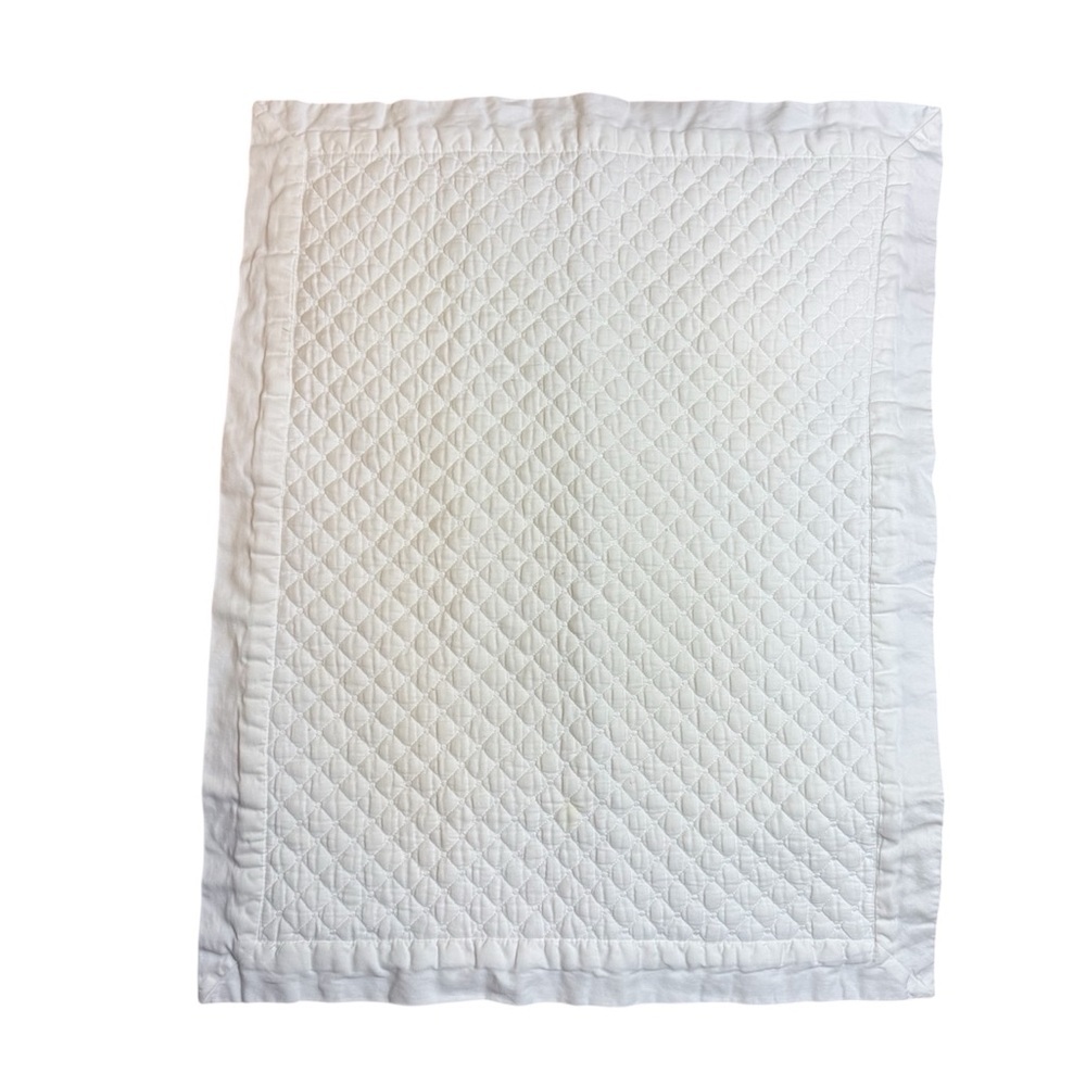 Charter Club White Quilted Pillow Sham Queen Cotton Bedding Cover